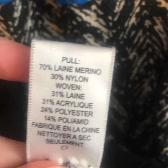 Girls of Savoy Anthropologie Arden sweater dress sleeveless blue black ruffled - Picture 8 of 8